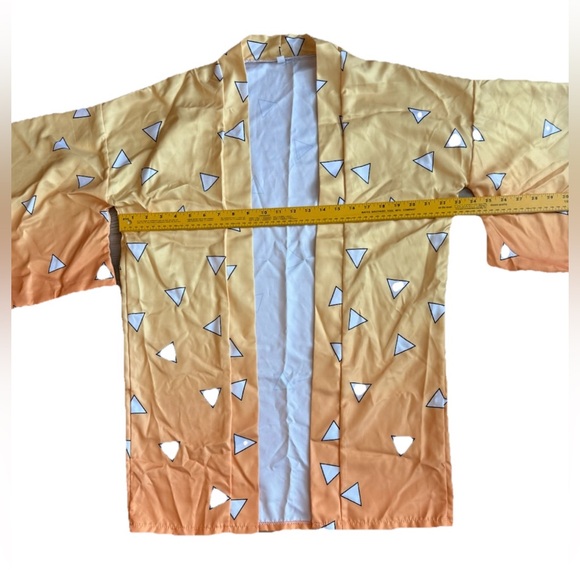 Demon Slayer Agatsuma Zenitsu Kimono Robe Small Cosplay Halloween Costume Anime - Picture 4 of 5